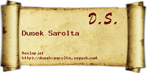 Dusek Sarolta névjegykártya